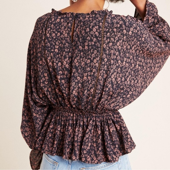 Anthropologie Nichola Peplum Blouse Size Medium - Picture 2 of 11